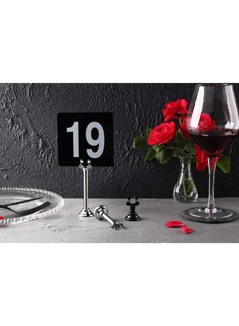 New Star Foodservice 23084 1-100 Double Side Plastic Table Numbers, 4" x 4" Inch, Light Grey on Black - Image 4
