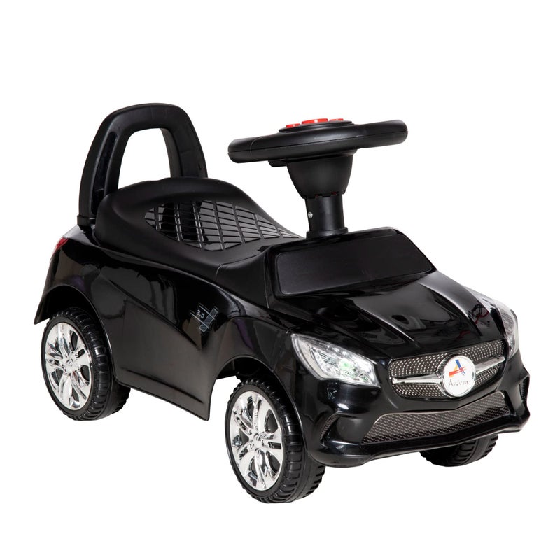 Aosom Kids Ride On Push Car FoottoFloor Walking Sliding Toy Car for Toddler with Working Horn Music Headlights and Storage Black - Image 3