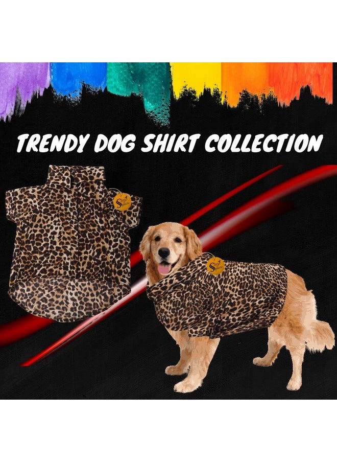 Sage Square Funky Soft Material Dog Shirt | Cool/Funky Print Pet | Soft Light Weight | Comfortable & Breathable Dog Clothing | Trendy Vest Outfit (Medium - 16 Inch) (Cheetah Print)  - Image 2