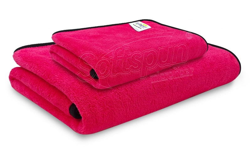 SOFTSPUN Microfiber Wipes Large Baby Towel 2 pc Pink! Ultra Absorbent Super Soft & Comfortable Quick Drying for Men & Women Daily Use Extra Large Size Unisex.… - Image 1