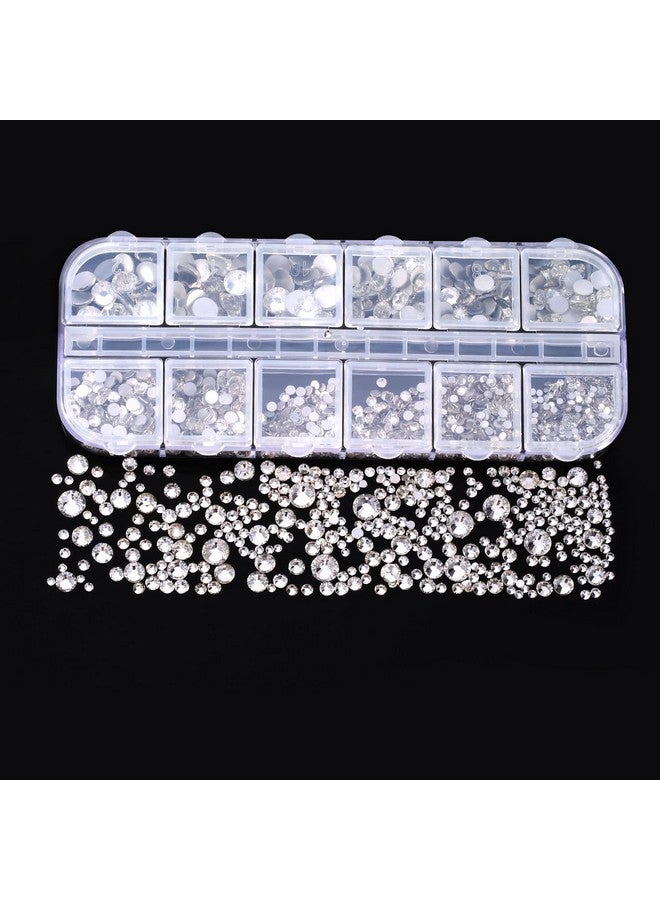 تيكيونايت 2000 قطعة من أحجار الراين ذات الظهر المسطح 6 مقاسات (1.5 6 مم) أحجار الراين الكريستالية المستديرة مع ملقط وقلم قطف من أحجار الراين للحرف اليدوية وملابس الأظافر وحقائب الأحذية والأعمال الفنية اليدوية (شفاف) - Image 4