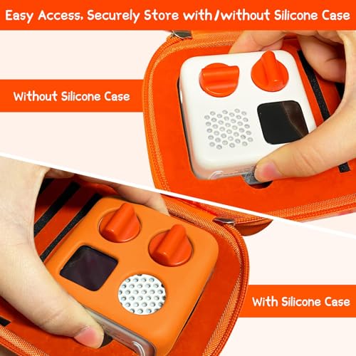 Roseliya Case Compatible with Yoto Mini Kids Bluetooth Audio Player, Travel Storage Holder for Children’s Speaker Plays Stories Music Podcast Radio Cards (Bag Only)- (Orange) - Image 5