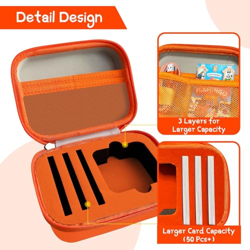 Roseliya Case Compatible with Yoto Mini Kids Bluetooth Audio Player, Travel Storage Holder for Children’s Speaker Plays Stories Music Podcast Radio Cards (Bag Only)- (Orange) - Image 3