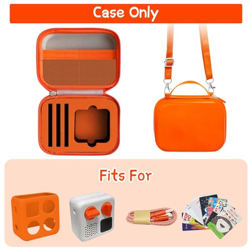Roseliya Case Compatible with Yoto Mini Kids Bluetooth Audio Player, Travel Storage Holder for Children’s Speaker Plays Stories Music Podcast Radio Cards (Bag Only)- (Orange) - Image 2