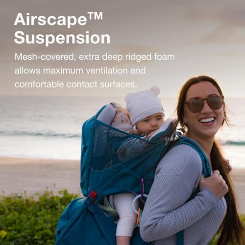 Osprey Poco SLT Lightweight Child Carrier Backpack – Slimmed-Down Hiking Carrier for Toddlers with Safety Harness, Sunshade, and Ventilated Backpanel – Lightweight Travel-Friendly Option, Deep Peyto - Image 5
