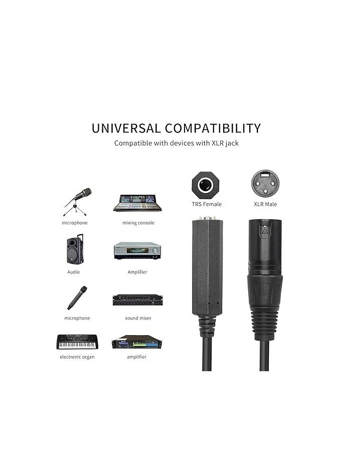 راين XLR ذكر إلى 1/4 "أنثى كابل التوازن محول TRS 6.35 مللي متر إلى XLR 3 دبوس أحادي الصوت توصيل تحويل ربط كابل 36 سنتيمتر/14.2in  - Image 2