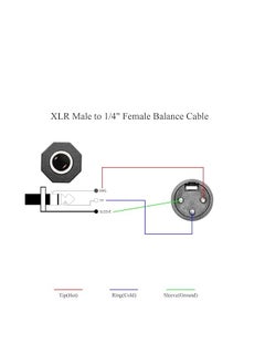 راين XLR ذكر إلى 1/4 "أنثى كابل التوازن محول TRS 6.35 مللي متر إلى XLR 3 دبوس أحادي الصوت توصيل تحويل ربط كابل 36 سنتيمتر/14.2in  - Image 4