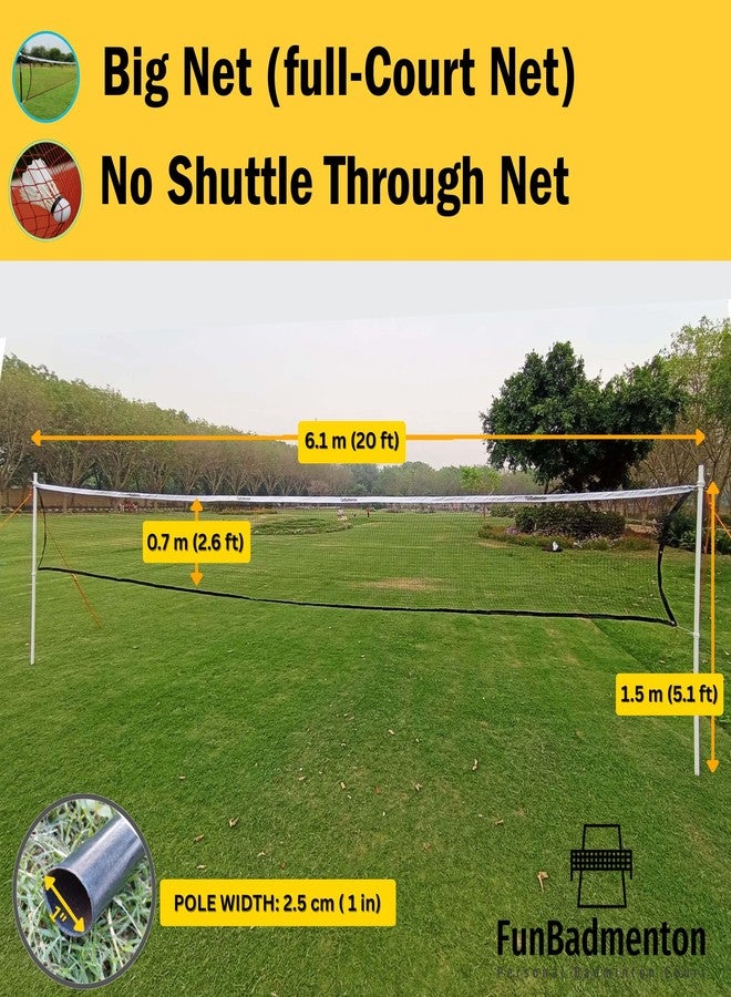 FunBadmenton 6.1M Portable Badminton Net Outdoor with Stand, Badminton Net with Foldable Stand Poles for Practice, Easy Setup for Outdoor Court, Garden, Beach, Backyard - Image 5