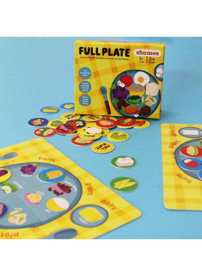 Shumee Full Plate - Toddler Learning Game with Double-Sided Boards (3 Years+) | 44 Food Tokens, 4 Double Sided Four-Piece Puzzle | Multicolor | Eco Friendly | Child Safe - Image 2