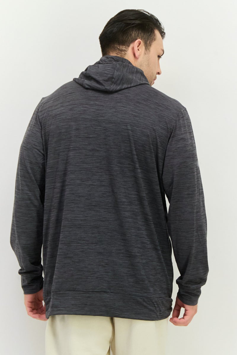 Avalanche Men Hooded Brand Logo Long Sleeves Sweatshirt, Dark Grey - Image 3