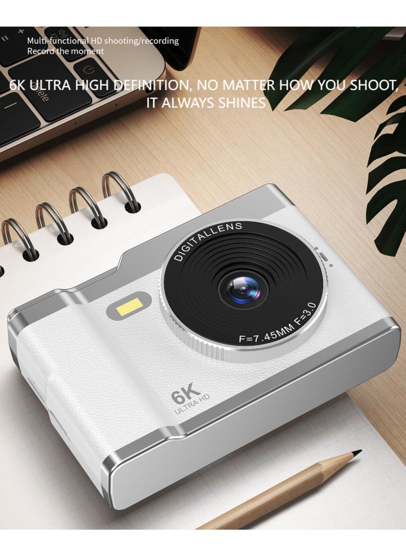 Generic - 6K Digital Camera Video Camcorder 64MP 2.5Inch IPS Screen Auto Focus 8X Zoom Anti-shake Face Detact Smile Capture Built-in Flash with 128G Memory Card ﻿ - Image 1