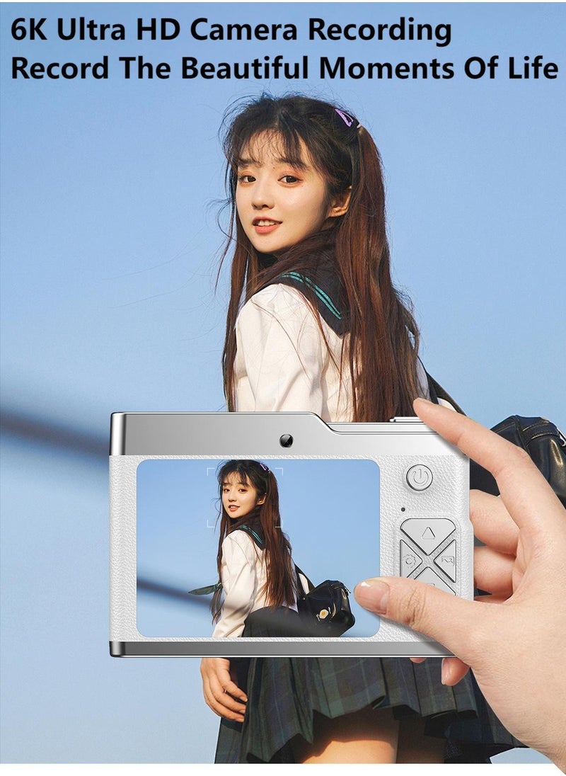 Generic - 6K Digital Camera Video Camcorder 64MP 2.5Inch IPS Screen Auto Focus 8X Zoom Anti-shake Face Detact Smile Capture Built-in Flash with 128G Memory Card ﻿ - Image 1