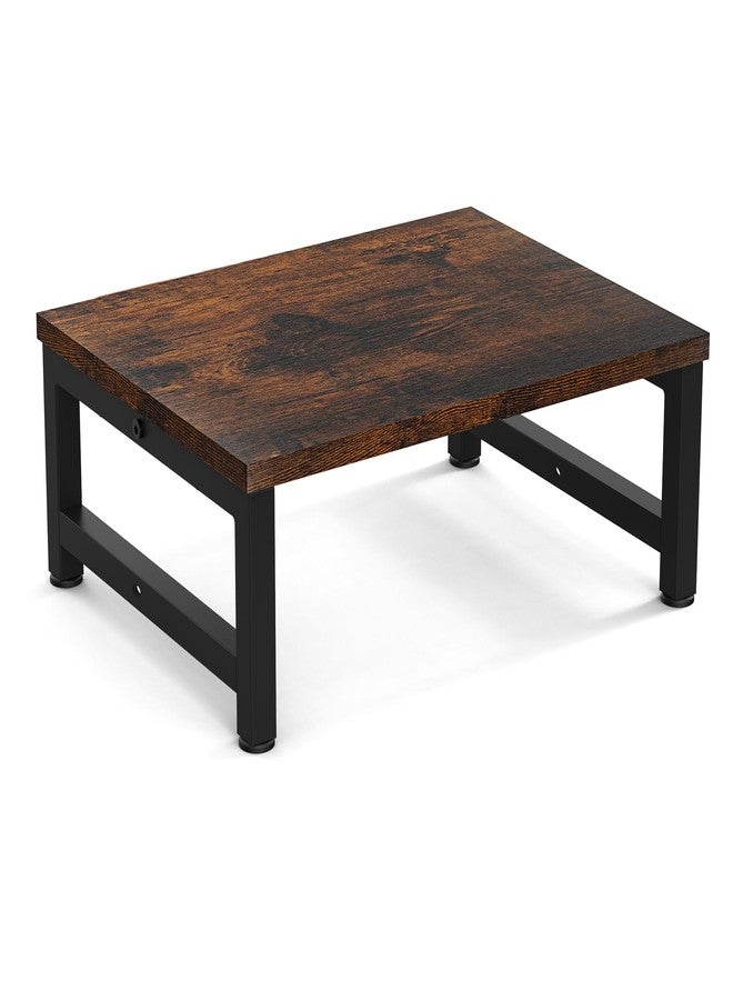 Flottian 6" Wooden Step Stools for Adults Kids,15.4" Extra Wide Heavy Duty Step Stool Holds Up to 300 lbs,Bed Step Stool for High Beds,Stools for Bedroom,Kitchen,SUV ect,Easy Assemble,Rustic Brown - Image 1
