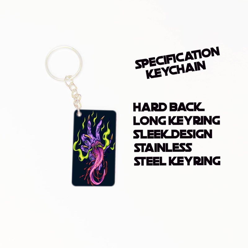 OUTFITQUE OUTFITQUE Premium (Pack of 2) Anime-137 Printed Long Keychain For Bike, Scooty, Car, MDF Keyholder - Image 2
