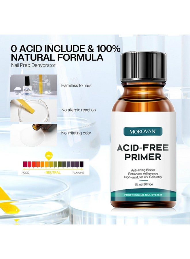 morovan Nail Primer And Natural Nail Prep Dehydrate Set Nail Dehydrator And Primer Fast Air Dry For Gel Polish & Acrylic Powder Gel Nail Primer And Dehydrator 30Ml 1Oz - Image 5