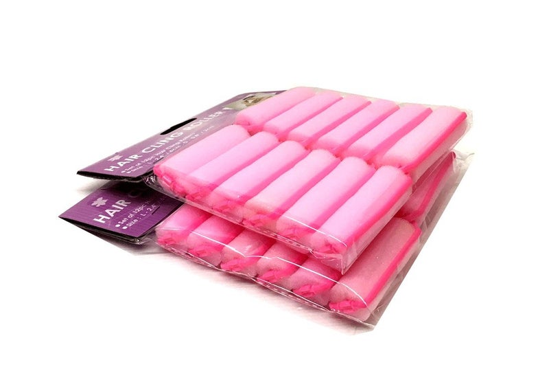 THE UM24 Set of 24 Small Size Pink Foam Sponge Hair Rollers - Image 2