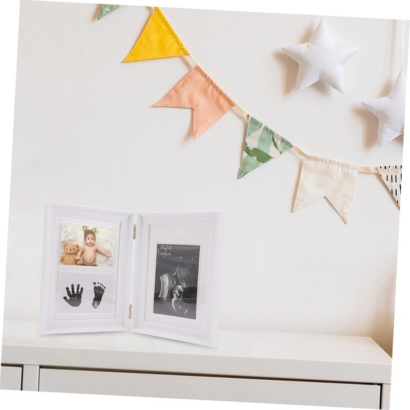 SUPVOX Photo Frame Keepsake Multi-functional Newborn Growth Record Frame Cherish Memories Birth Photo and Bracelet Display - Image 3