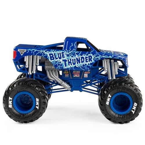 Monster Jam, Official Blue Thunder Monster Truck, Collector Die-Cast Vehicle, 1:24 Scale - Image 4