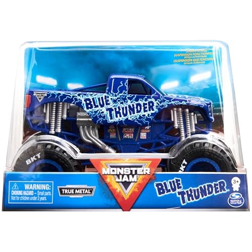 Monster Jam, Official Blue Thunder Monster Truck, Collector Die-Cast Vehicle, 1:24 Scale - Image 1