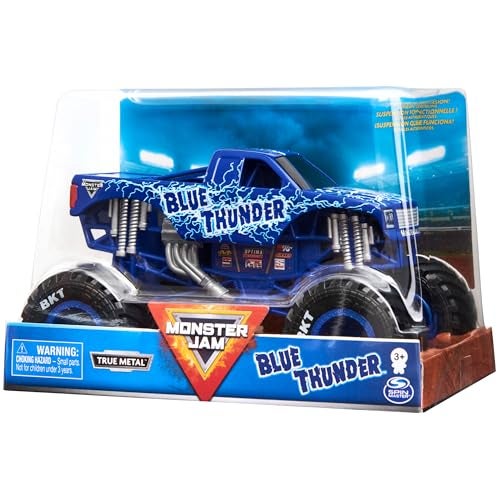 Monster Jam, Official Blue Thunder Monster Truck, Collector Die-Cast Vehicle, 1:24 Scale - Image 5