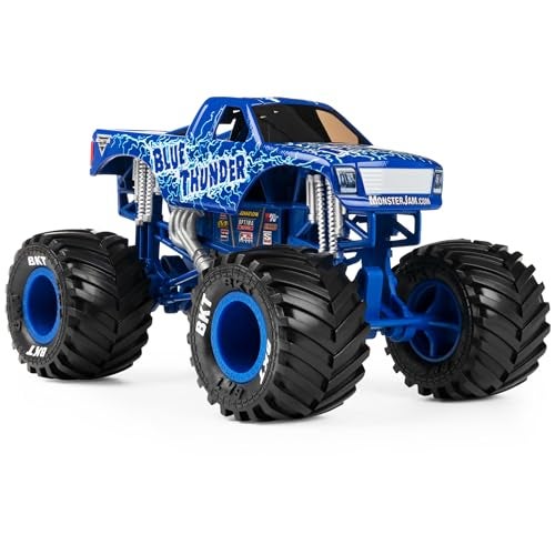 Monster Jam, Official Blue Thunder Monster Truck, Collector Die-Cast Vehicle, 1:24 Scale - Image 2