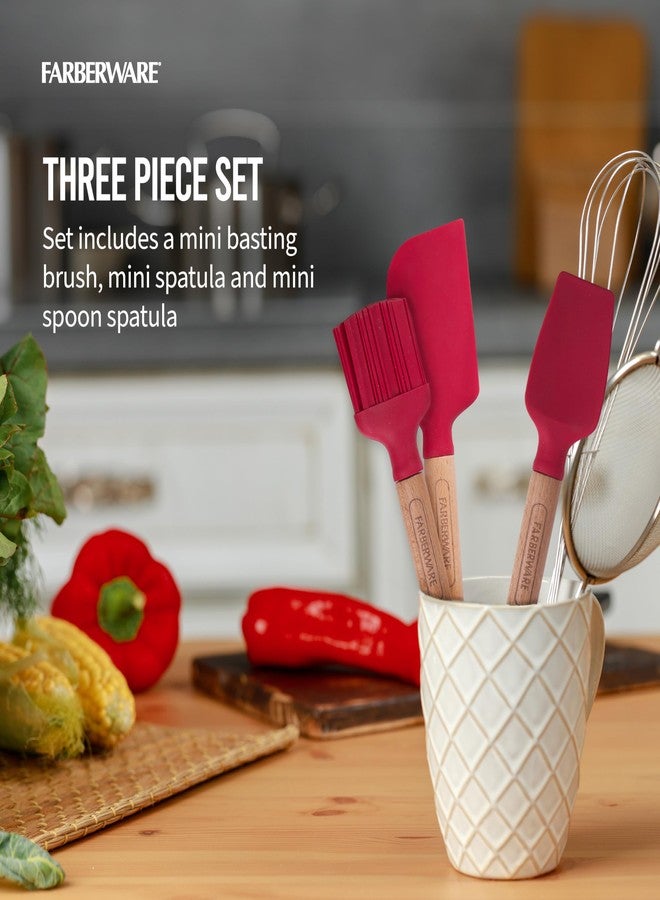 Farberware Mini Wood Baking Set, Includes a Mini Basting Brush, Spatula, and Spoon Spatula, Perfect for Both Sweet and Savory Dishes, Set of 3 - Image 4