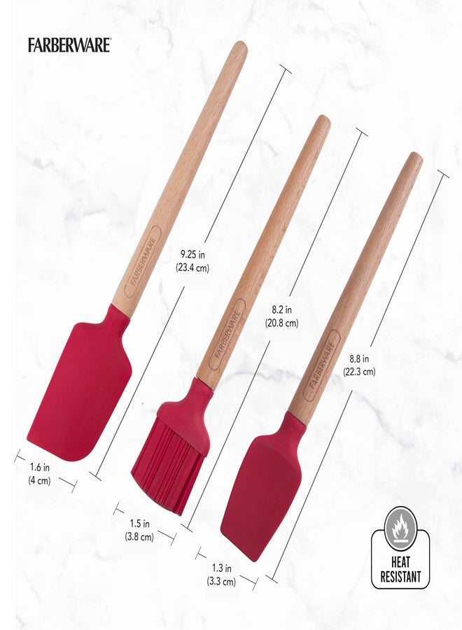 Farberware Mini Wood Baking Set, Includes a Mini Basting Brush, Spatula, and Spoon Spatula, Perfect for Both Sweet and Savory Dishes, Set of 3 - Image 2