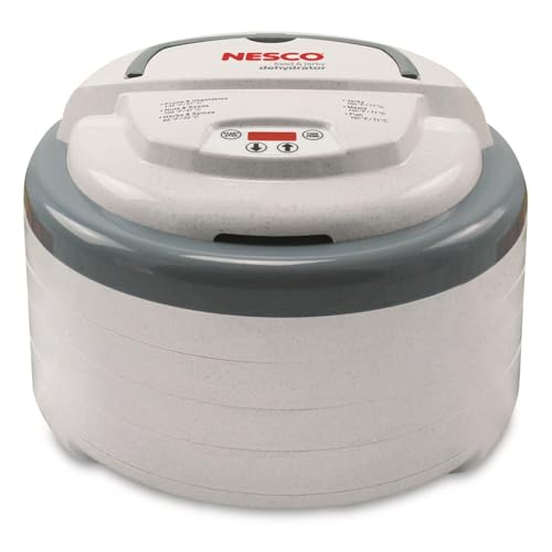 Nesco FD79 Snackmaster Pro Digital Food Dehydrator for Snacks Fruit Beef Jerky Meat Vegetables  Herbs Gray 4 Trays 1 Count Pack of 1Grey