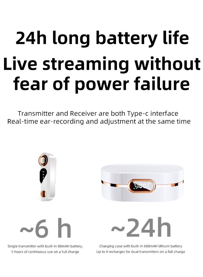 Wireless Microphone, Bluetooth Mobile Phone Microphone with Audio/Noise Cancellation Function