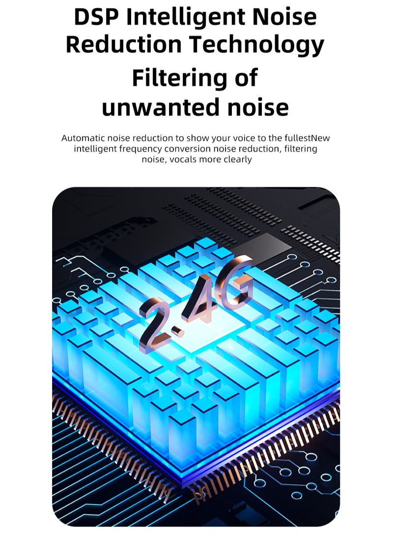Wireless Microphone, Bluetooth Mobile Phone Microphone with Audio/Noise Cancellation Function