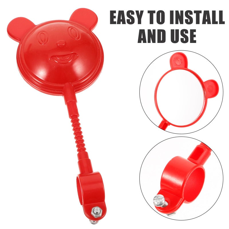 مرايا الرؤية الخلفية للدراجات 4 قطع مرايا حمراء للمقود للدراجات البخارية ودراجات التوازن - Image 4