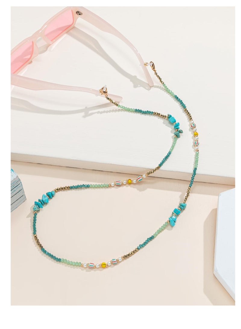 Stylish Crystal Beaded Glasses Chains with Anti-Skid Ear Hooks - Elegant Eyeglass Holder Necklace for Women and Girls - Image 2