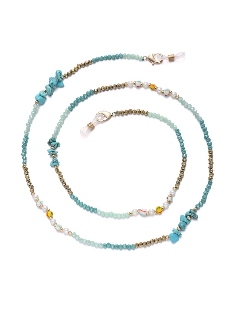 Stylish Crystal Beaded Glasses Chains with Anti-Skid Ear Hooks - Elegant Eyeglass Holder Necklace for Women and Girls - Image 1