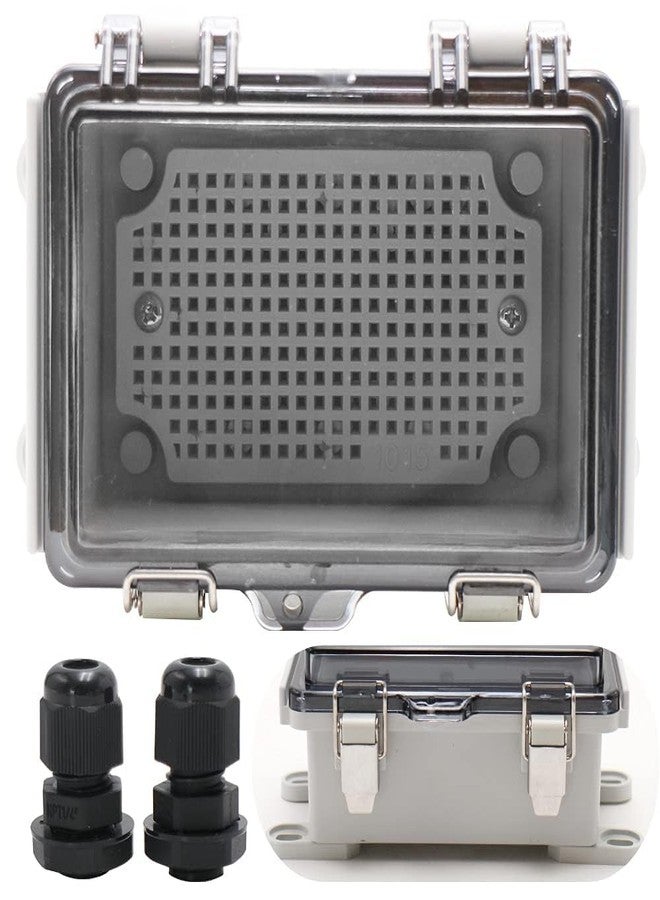MAKERELE ABS Plastic Small Outdoor Waterproof Box Clear Hinged Shell Outdoor Universal Project Enclosure with Transparent Cover 5.9×3.9×2.8 inch(150×100×70mm) - Image 1
