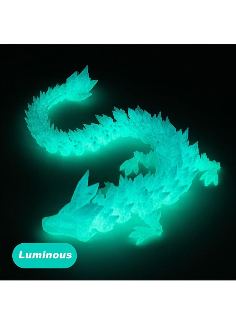 3D Printed Egg Dragon, Fully Articulated Dragon Crystal Dragon with Dragon Egg, Home Office Decorative Desktop Toy (Glow-in-the-Dark, 12 Inch)  - Image 2