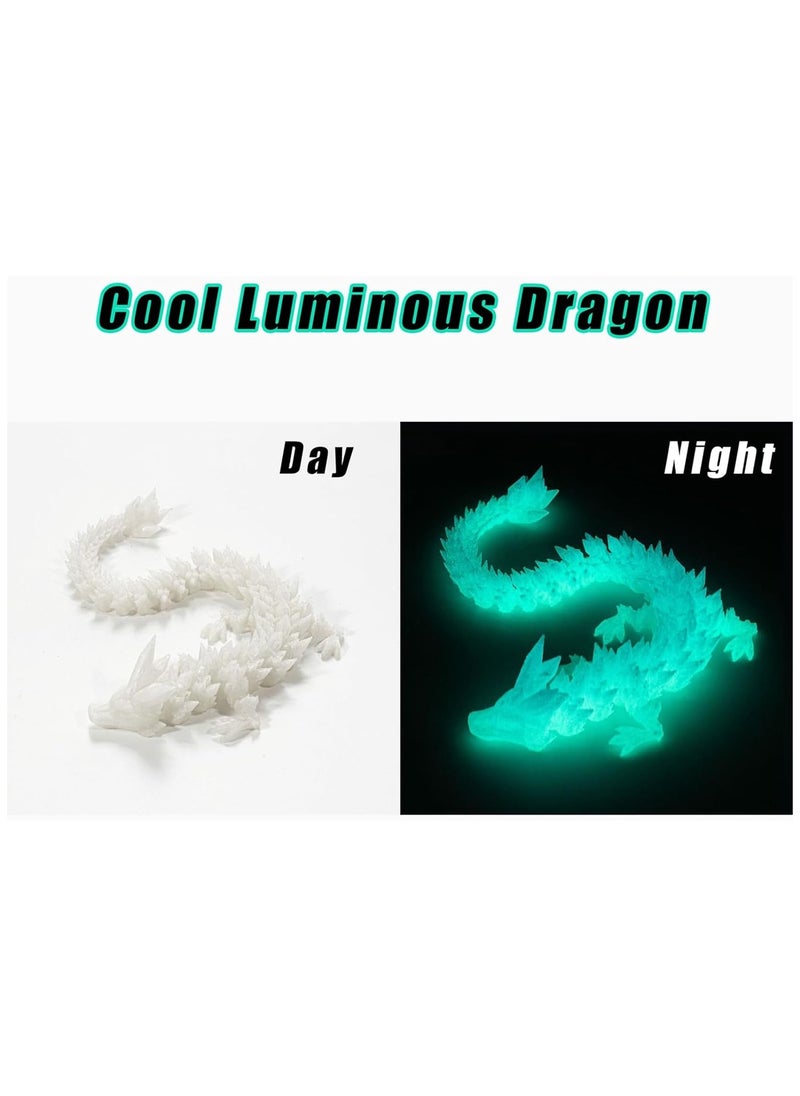 3D Printed Egg Dragon, Fully Articulated Dragon Crystal Dragon with Dragon Egg, Home Office Decorative Desktop Toy (Glow-in-the-Dark, 12 Inch)  - Image 4