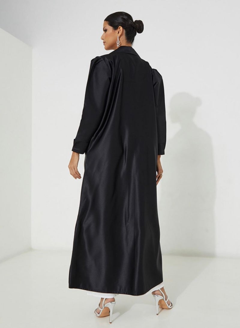 Rosette Abaya Blazer-cut Coat Abaya  - Image 4