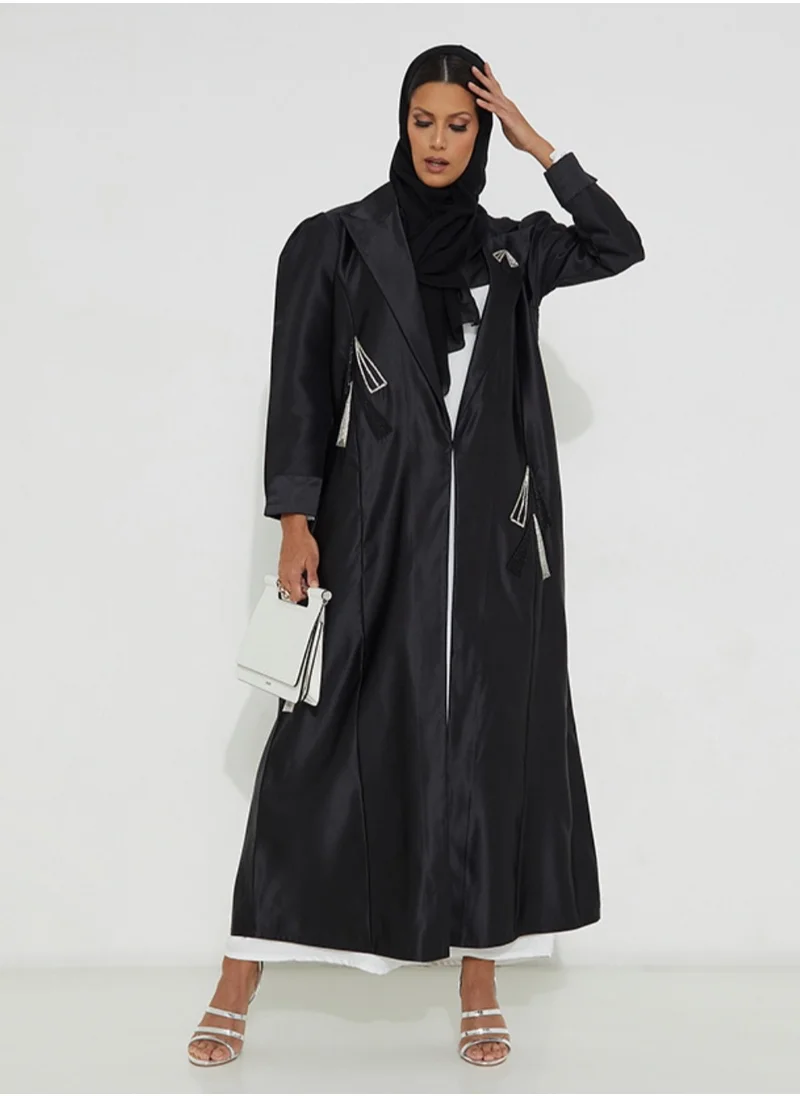 Rosette Abaya Blazer-cut Coat Abaya