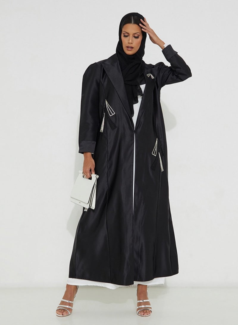 Rosette Abaya Blazer-cut Coat Abaya  - Image 1