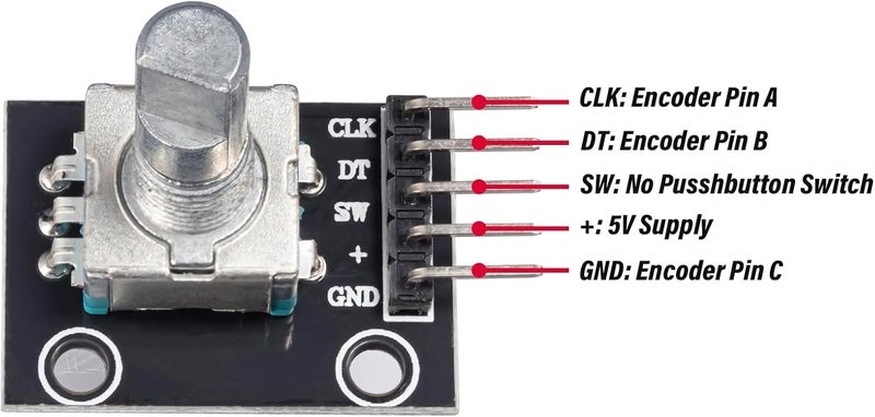 JTAREA KY-040 Rotary Encoder Module 360 Degree Switch Encoders with Knob Cap Brick Sensor Modules(Pack of 2pcs) - Image 3