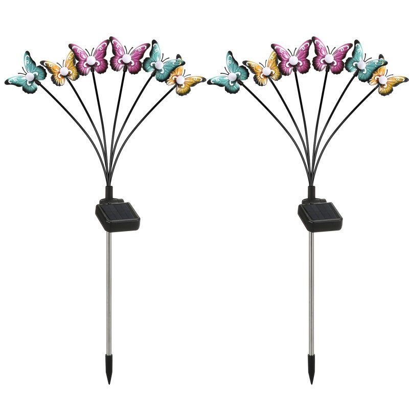 Neoglint Solar Garden Lights Decorative Butterfly Swaying Lawn Lamp Outdoor Landscape Pathway Light IP65 Waterproof Solar Lights for Yard Patio Pathway Lawn - Image 1