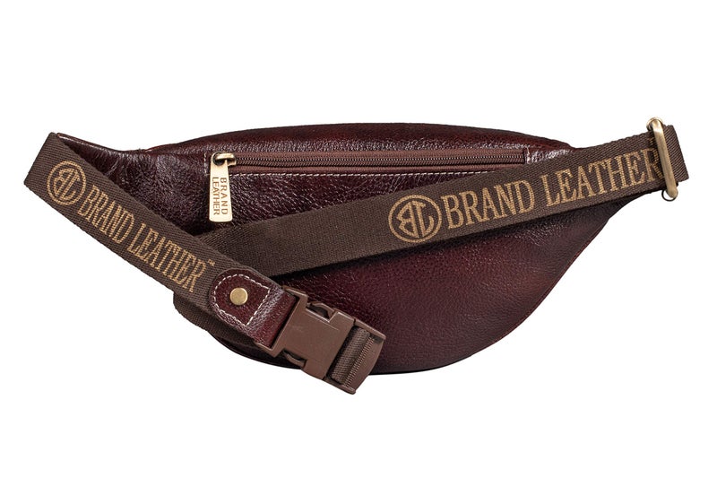 BRAND LEATHER Stylish Genuine Leather Waist Bag Elegant Style Travel Pouch Passport Holder with Adjustable Strap for Multipurpose Use (Brown) - Image 3