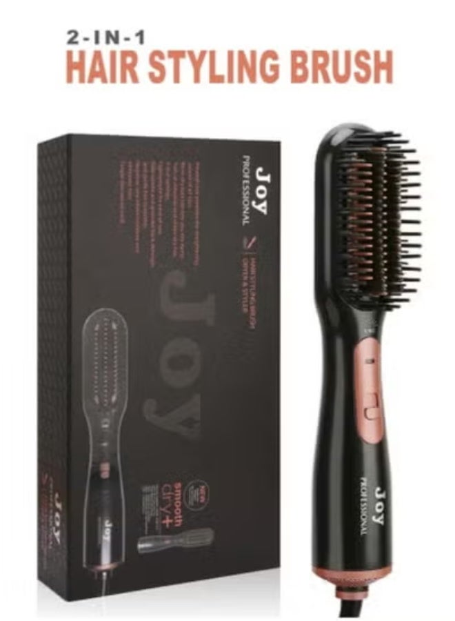 2-in-1 Hair Dryer & Volumizing Styling Brush with Ionic Technology – Hot Air Blow Dryer Brush for Straightening, Curling, Smoothing & Adding Volume – Anti-Frizz Styling Brush for All Hair Types – Lightweight, Ergonomic Design for Salon-Quality Results at Home or Travel - Image 1