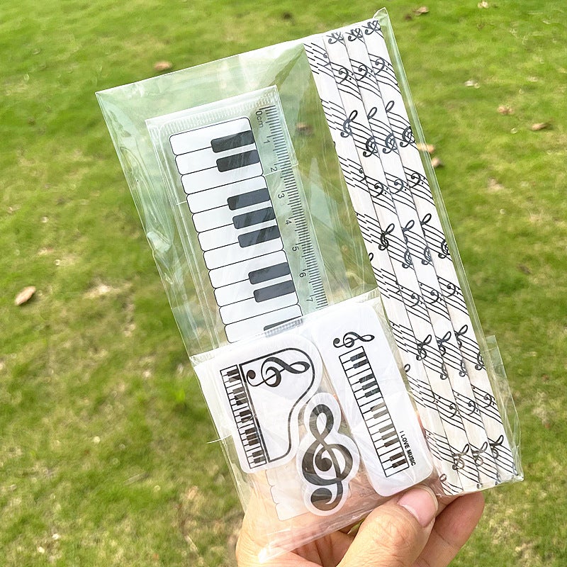 Specializes In Piano Note Pattern Student Stationery Wooden Pencil Music Shape Eraser Kidsren'S Prize Gifts - Image 3