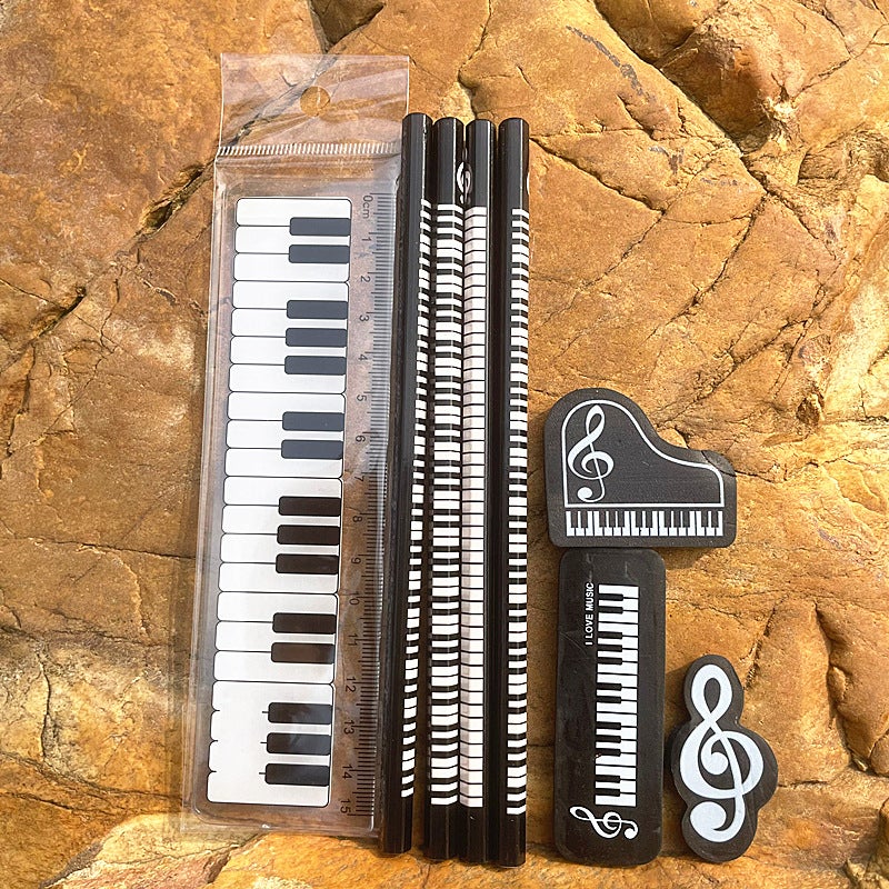 Specializes In Piano Note Pattern Student Stationery Wooden Pencil Music Shape Eraser Kidsren'S Prize Gifts - Image 5