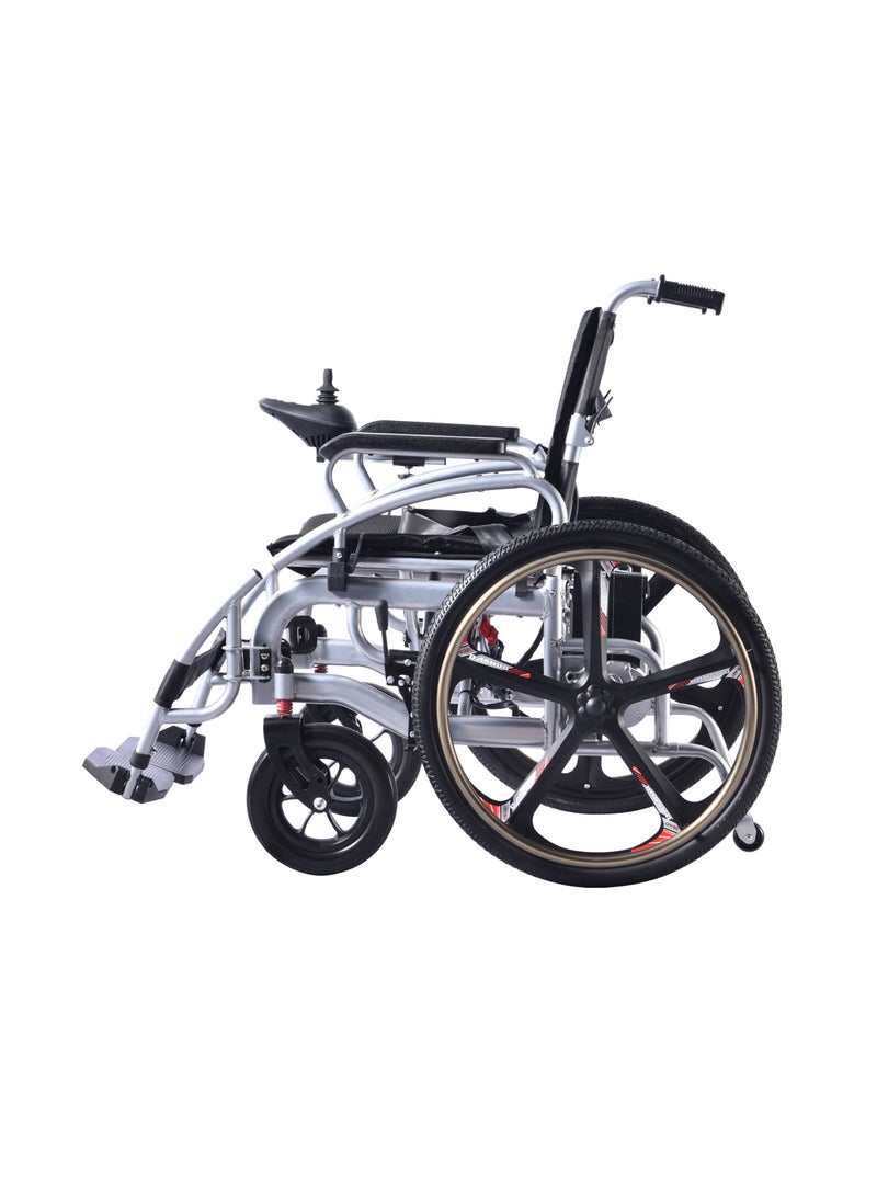 Cool Baby Portable Folding Electric Wheelchair 24inch Magnesium Alloy Rear Wheel Front Wheel With Shock Absorption Electric Wheelchair for Adults Electric Wheelchair for The Elderly - Image 2