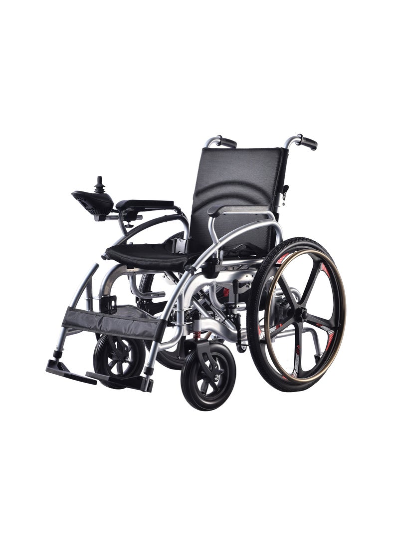 Cool Baby Portable Folding Electric Wheelchair 24inch Magnesium Alloy Rear Wheel Front Wheel With Shock Absorption Electric Wheelchair for Adults Electric Wheelchair for The Elderly - Image 1