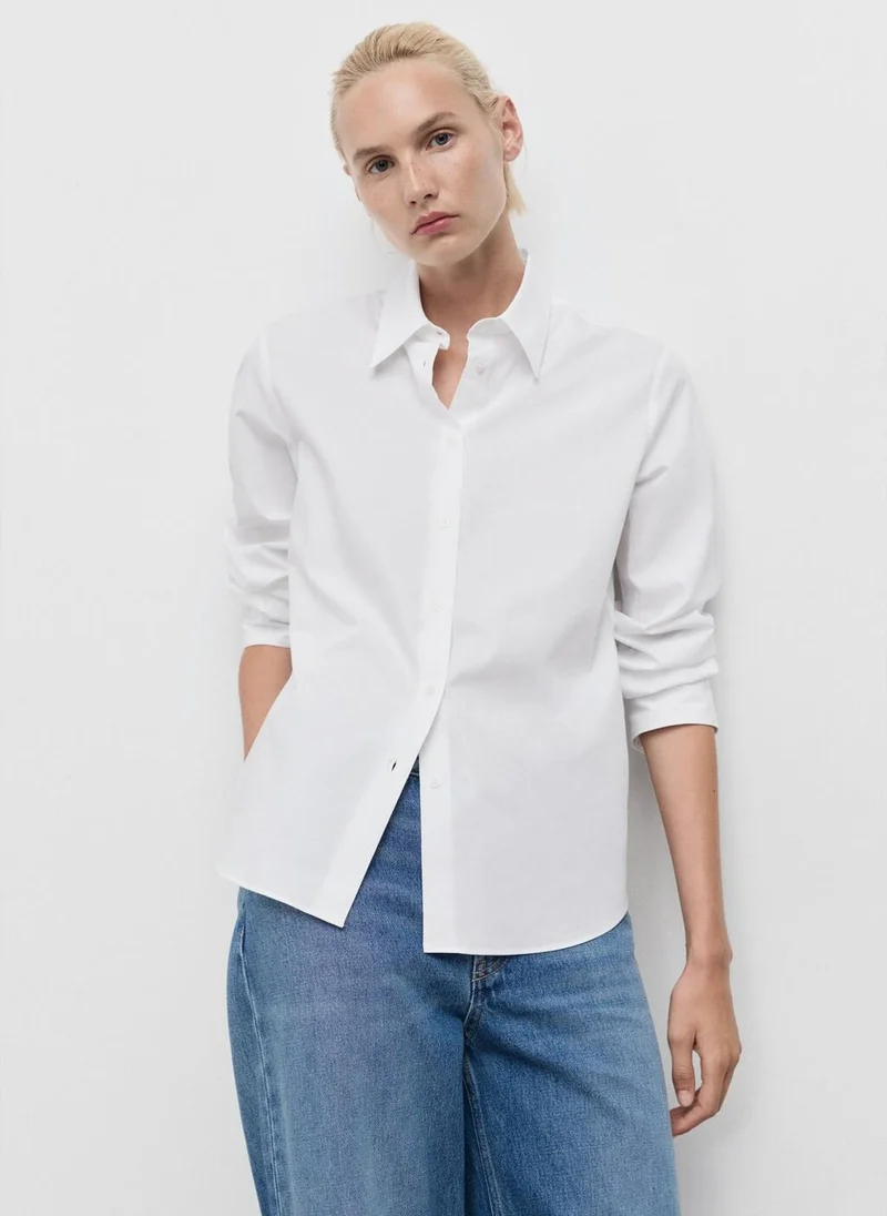MANGO Regular cotton lyocell-blend shirt