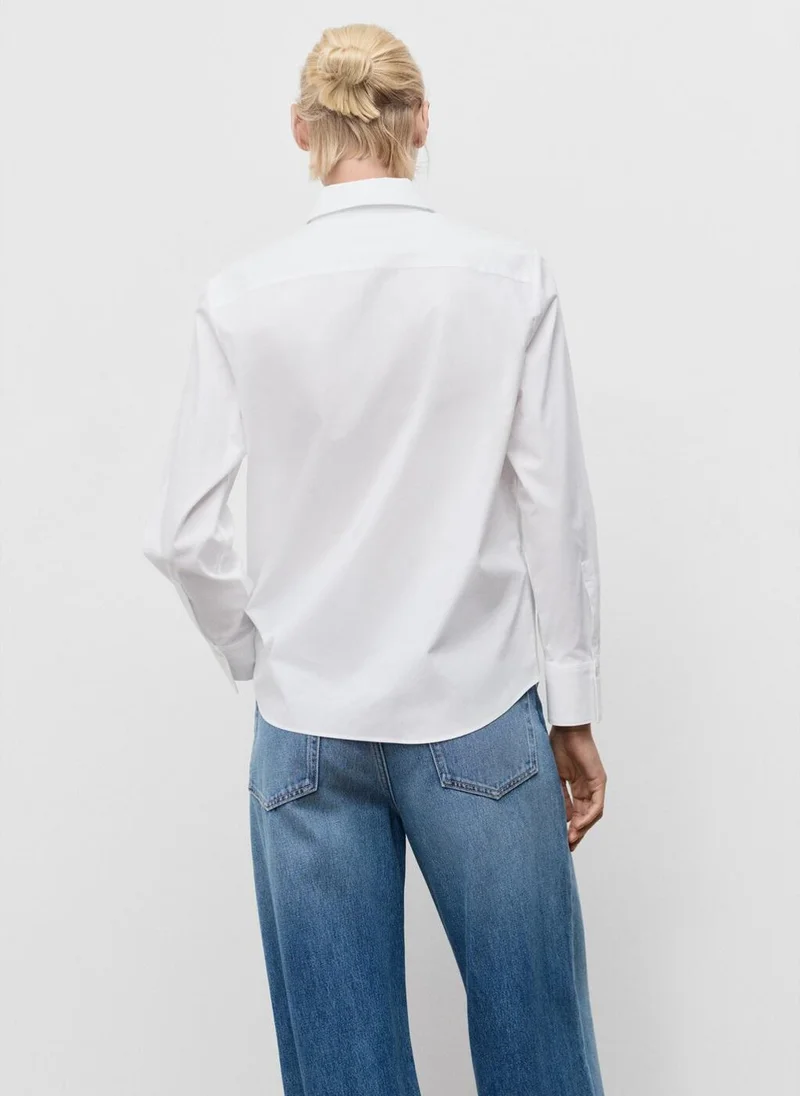 MANGO Regular cotton lyocell-blend shirt