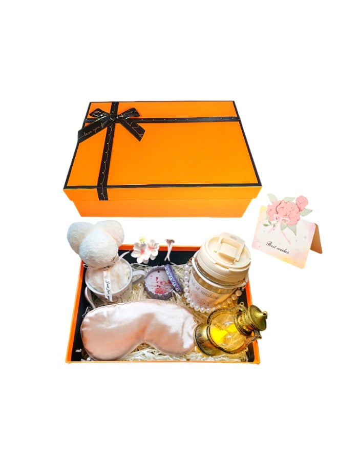 Women's Gift Basket - Birthday Gift Box Set Includes 8 Inspirational Gifts, Women's Friendship Relaxation Spa Treatment Package, Women's Friend Gift Set - Image 1